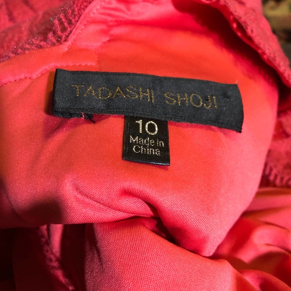 Tadashi Shoji 10 Red Lace Sheath Dress - Picture 3 of 5